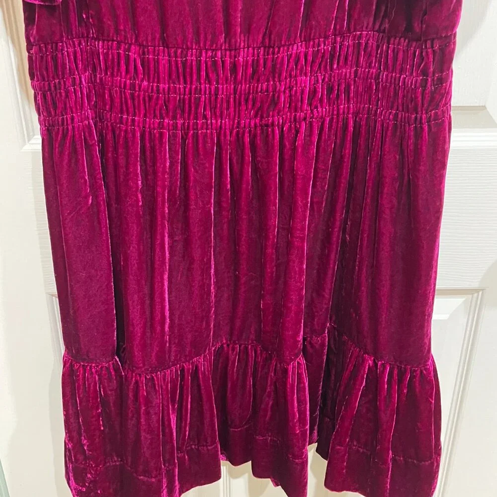 Anthropologie Somerset: Velvet Edition Plus Mini Dress in Magenta - Picture 10 of 12